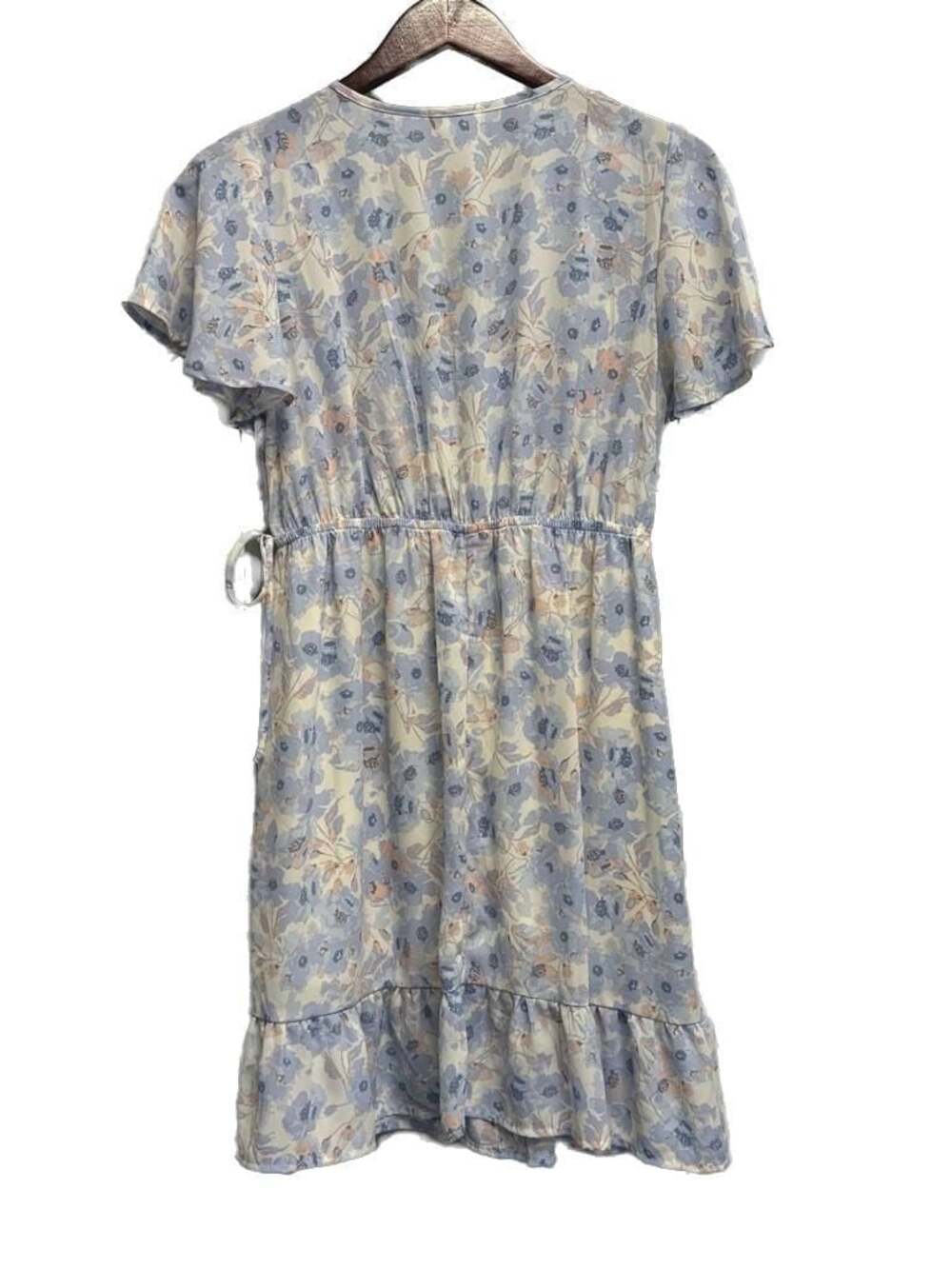 Women's Blue & White Floral Mini Dress + Smocked Size M - Picture 9 of 14